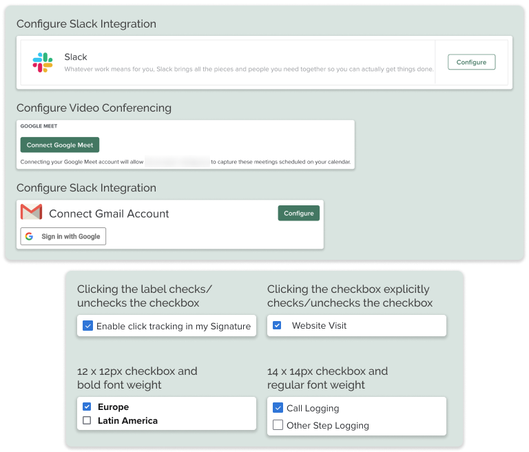 Screenshot of Inconsistencies in UI